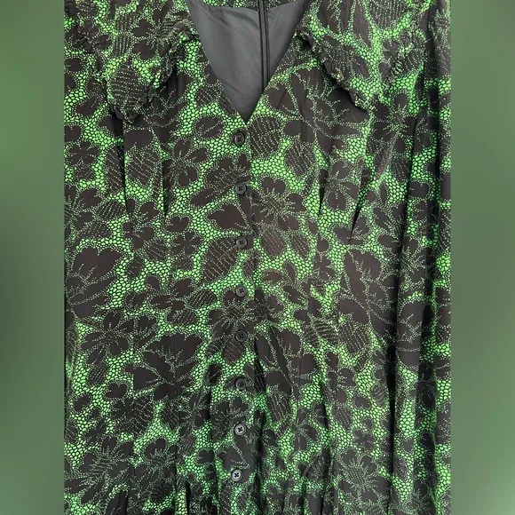 RHODE Resort Wendy Mini Dress in Emerald Puff Sleeve Women’s 8