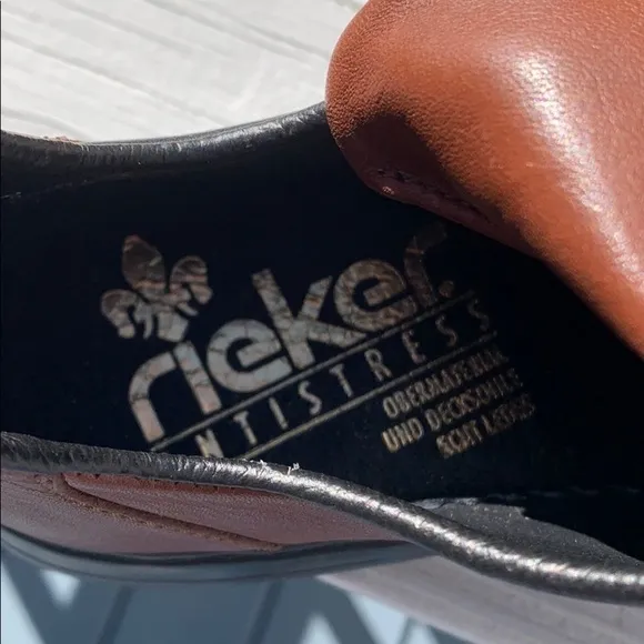 Rieker Antistress lace-up leather two tone loafers 6.5