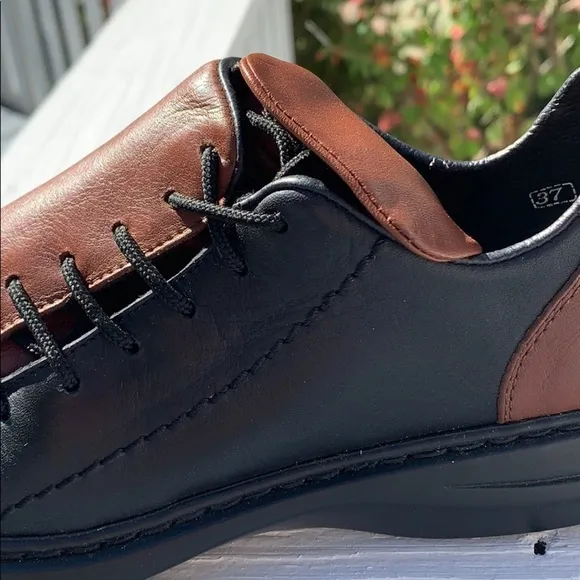 Rieker Antistress lace-up leather two tone loafers 6.5