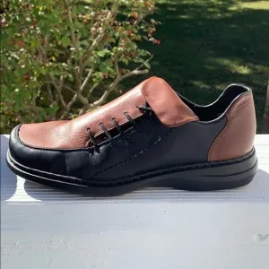 Rieker Antistress lace-up leather two tone loafers 6.5