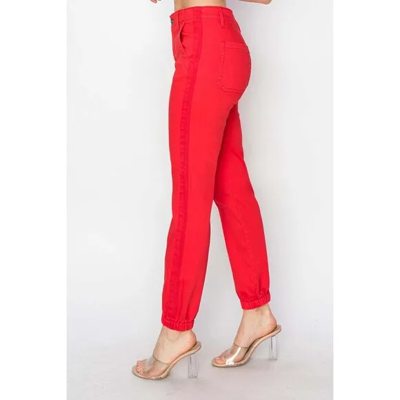 RISEN Full Size High Waisted Jogger Jeans
