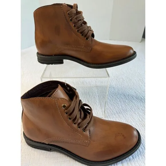 ROAN Men's SZ 8 Leather Lace Up Ankle Boots Casual Brown