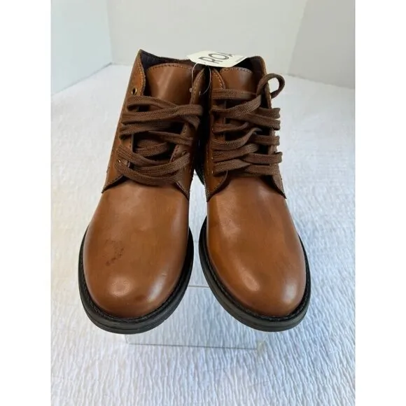 ROAN Men's SZ 8 Leather Lace Up Ankle Boots Casual Brown