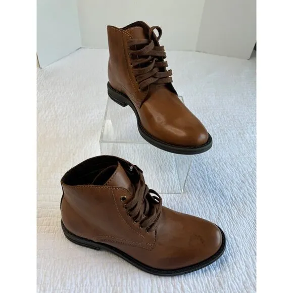ROAN Men's SZ 8 Leather Lace Up Ankle Boots Casual Brown