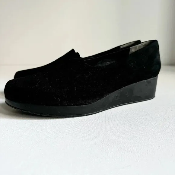 robert clergerie Black stretch Minimalist Slip on Loafers w small Wedge 41