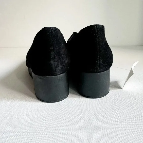 robert clergerie Black stretch Minimalist Slip on Loafers w small Wedge 41