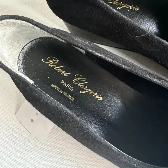 robert clergerie Black stretch Minimalist Slip on Loafers w small Wedge 41
