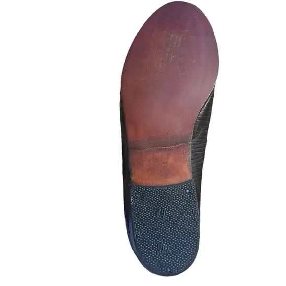 Robert Clergerie Loafers Shoes Brown Lizard Skin Leather US 6 1/2 Medium Vintage