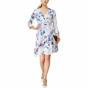 Robert Rodriguez Floral Print Faux-Wrap Dress S