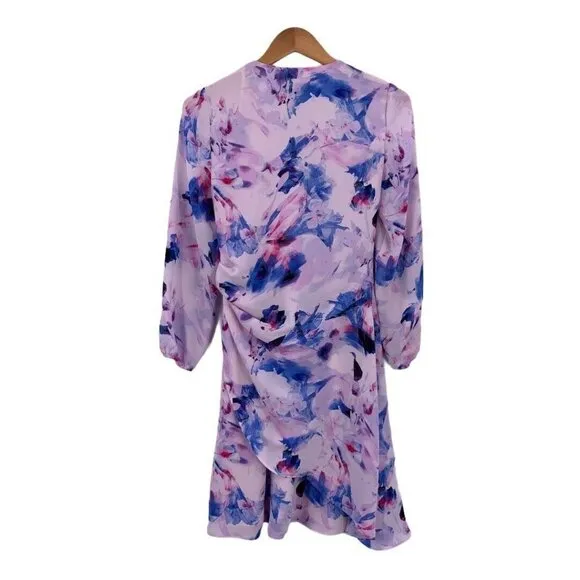 Robert Rodriguez Floral Print Faux-Wrap Dress S