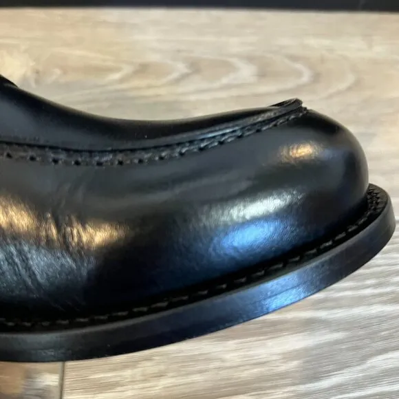 Roberto Cavalli Leather Penny Loafers Men's Size 43.5/10.Black Murano Italy