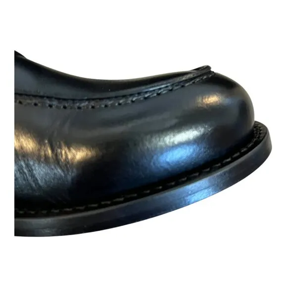 Roberto Cavalli Leather Penny Loafers Men's Size 43.5/10.Black Murano Italy