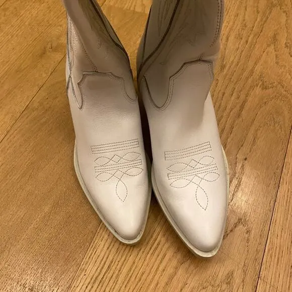 ROC Galveston High Western Boots in White Leather