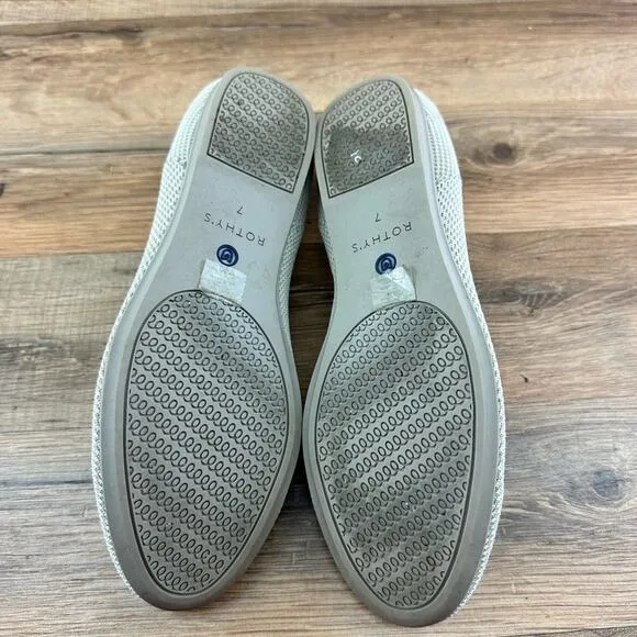 Rothay's LOAFER Linen Double Stitch Women’s Size 7 Beige Flats Slip On S…