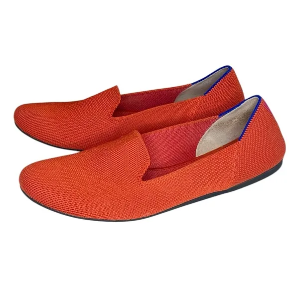 Rothy’s 7 Sunset Red Loafer Flats Office Luxury Casual Trendy Comfort Shoe