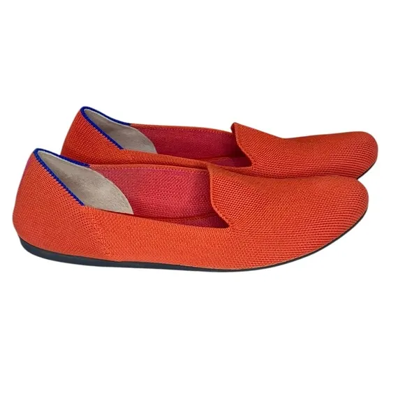 Rothy’s 7 Sunset Red Loafer Flats Office Luxury Casual Trendy Comfort Shoe