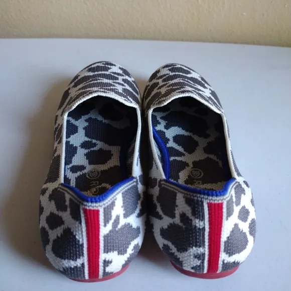 Rothy's Girl's Cowgirl Cow  Print Round Toe Loafers Sz  3-Casual Slip-on Shoes