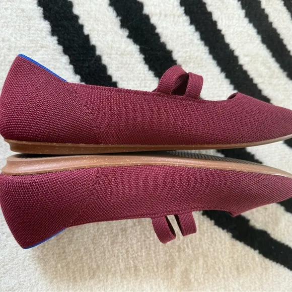 Rothys Merlot Double Buckle Mary Jane Women's Flats 6.5