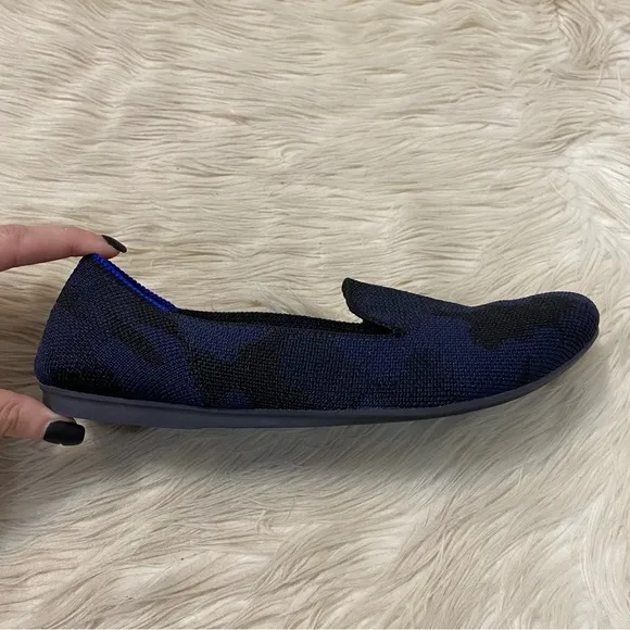 Rothy’s Midnight Blue Camo Black Navy Retired Print Loafer Slip On Flats Shoes