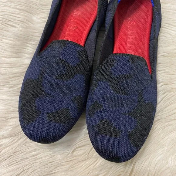 Rothy’s Midnight Blue Camo Black Navy Retired Print Loafer Slip On Flats Shoes