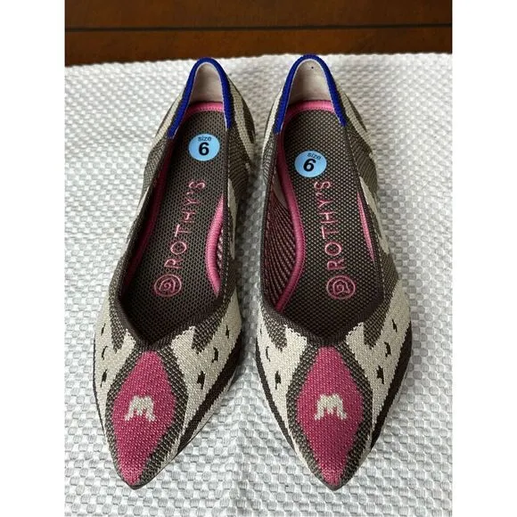 Rothy’s NEW size 6 the Point Flats RARE Moroccan Rose (Retired Print)