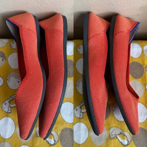 Rothy’s retired Persimmon orange The Point flat size 7.5
