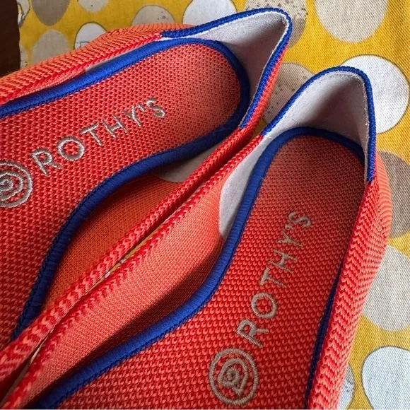 Rothy’s retired Persimmon orange The Point flat size 7.5