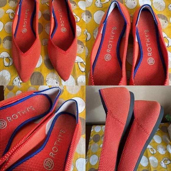 Rothy’s retired Persimmon orange The Point flat size 7.5