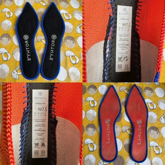 Rothy’s retired Persimmon orange The Point flat size 7.5
