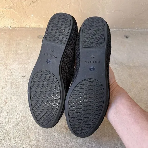 Rothys Size 7.5 Honeycomb Black Retired Loafer Flats Women’s 7 1/2