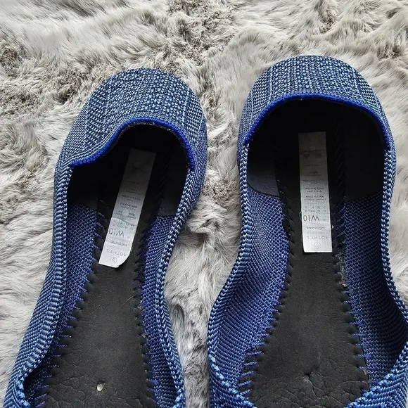 Rothy's snake print blue pointed toe flats size W10 rare find