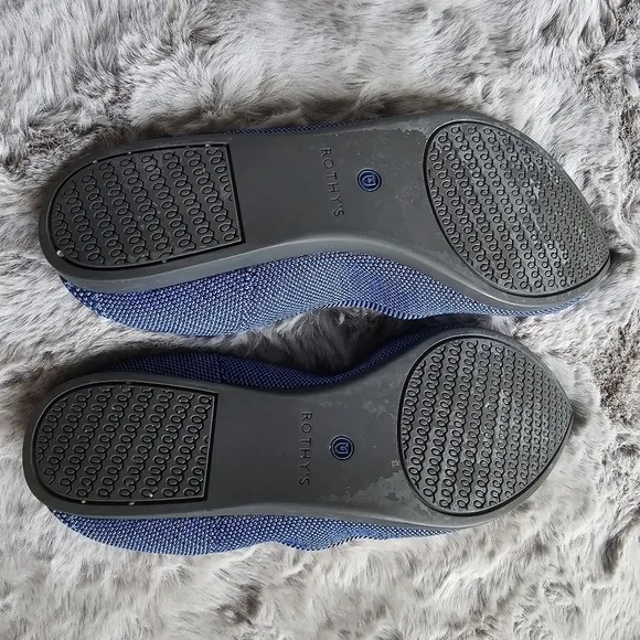 Rothy's snake print blue pointed toe flats size W10 rare find