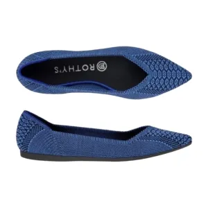 Rothy's snake print blue pointed toe flats size W10 rare find