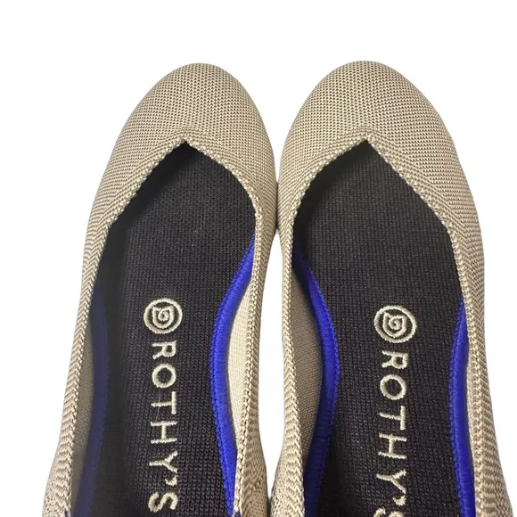 Rothy's The Flat Round Toe Ballet Slip-On Flax Gray Size 8