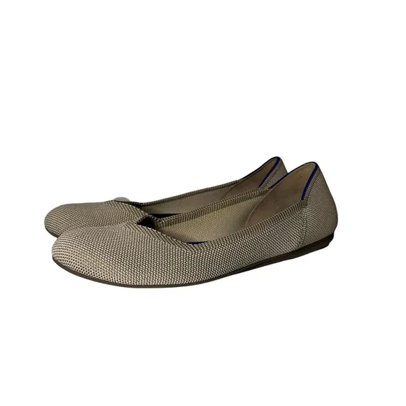 Rothy's The Flat Round Toe Ballet Slip-On Flax Gray Size 8