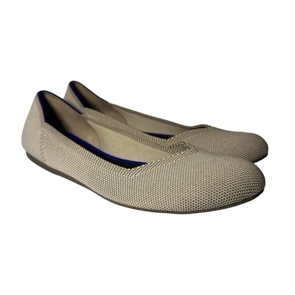 Rothy's The Flat Round Toe Ballet Slip-On Flax Gray Size 8