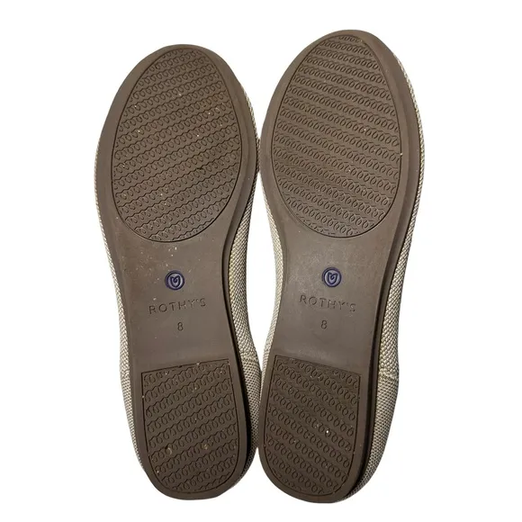 Rothy's The Flat Round Toe Ballet Slip-On Flax Gray Size 8