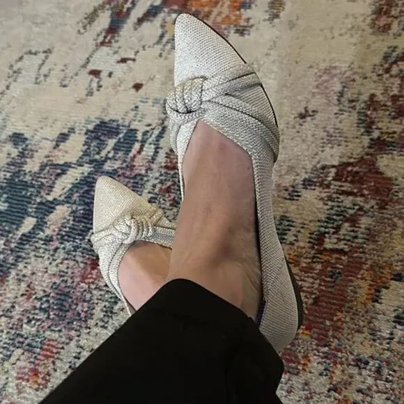 Rothy's The Knot Point II Diamond Metallic Brand New Size 11.5 Machine Washable