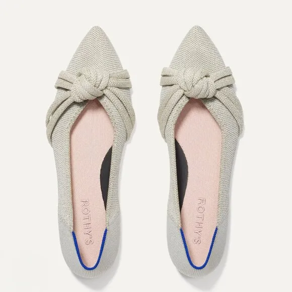 Rothy's The Knot Point II Diamond Metallic Brand New Size 11.5 Machine Washable