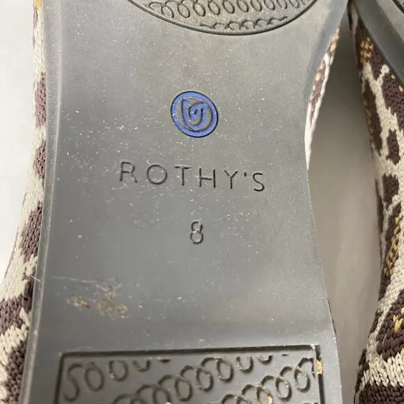 Rothy's The Loafer Flats *Mocha Spot* Leopard Animal Print Sz 8