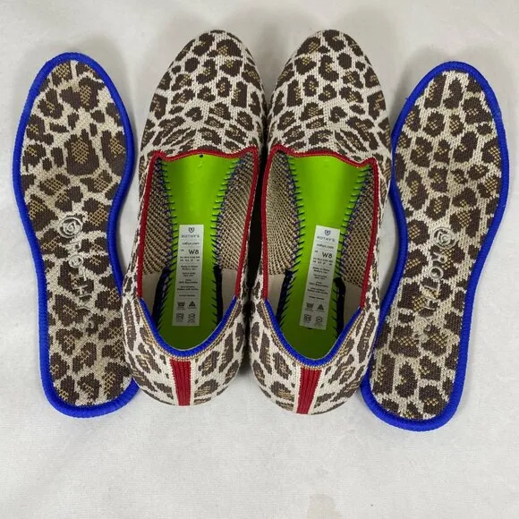 Rothy's The Loafer Flats *Mocha Spot* Leopard Animal Print Sz 8