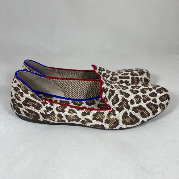 Rothy's The Loafer Flats *Mocha Spot* Leopard Animal Print Sz 8