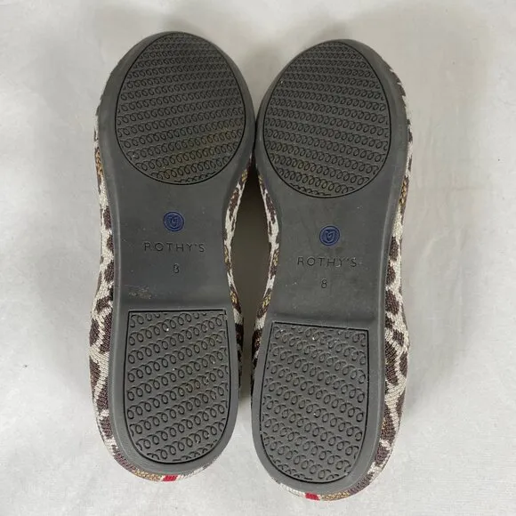 Rothy's The Loafer Flats *Mocha Spot* Leopard Animal Print Sz 8