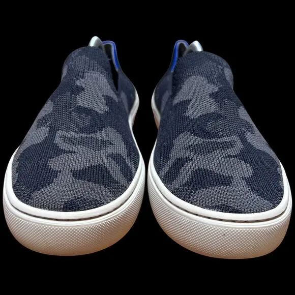 ROTHY'S The Original Slip On Sneaker Women's Sz 8.5 Black Grey Camo Knit Flats