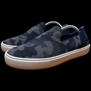 ROTHY'S The Original Slip On Sneaker Women's Sz 8.5 Black Grey Camo Knit Flats