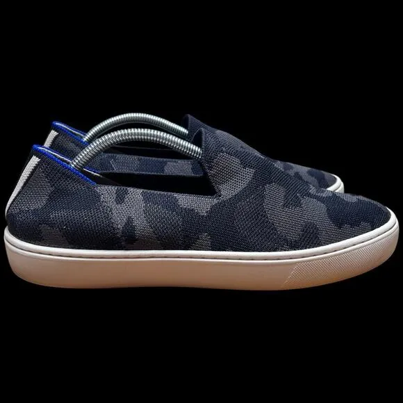 ROTHY'S The Original Slip On Sneaker Women's Sz 8.5 Black Grey Camo Knit Flats