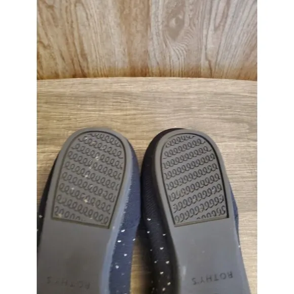 Rothy's The Point Flat Shoes Womens Size 10.5 Midnight Metallic