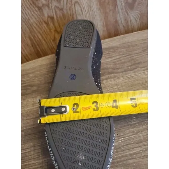 Rothy's The Point Flat Shoes Womens Size 10.5 Midnight Metallic