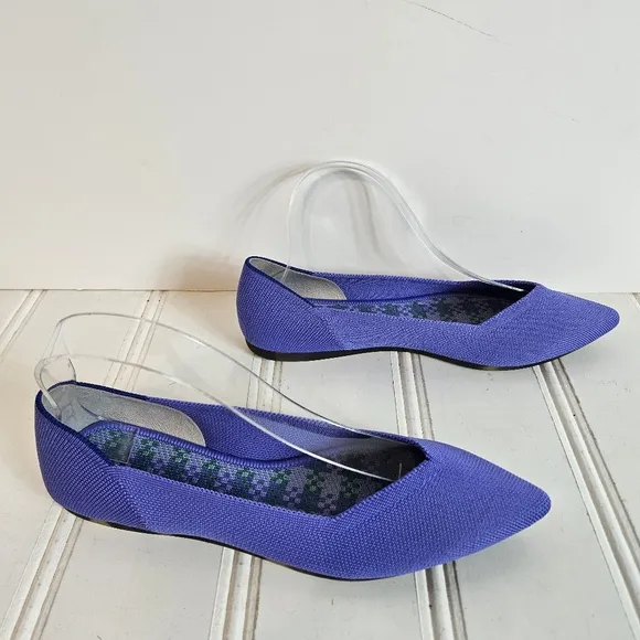 Rothy's The Point In Periwinkle Womens Size 9 Slip On Knit Pointed Toe Shoes
