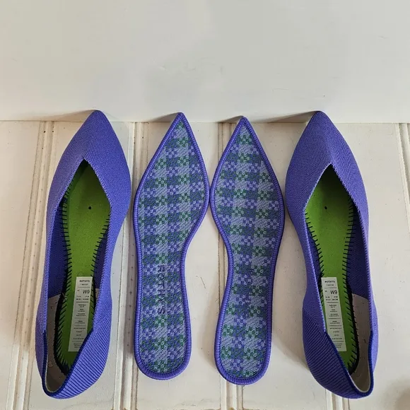 Rothy's The Point In Periwinkle Womens Size 9 Slip On Knit Pointed Toe Shoes